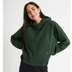 Kit and Ace Hygge Pullover Fleece Hoodie Heathered Forest Size XS